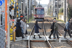 世田谷線ホームから