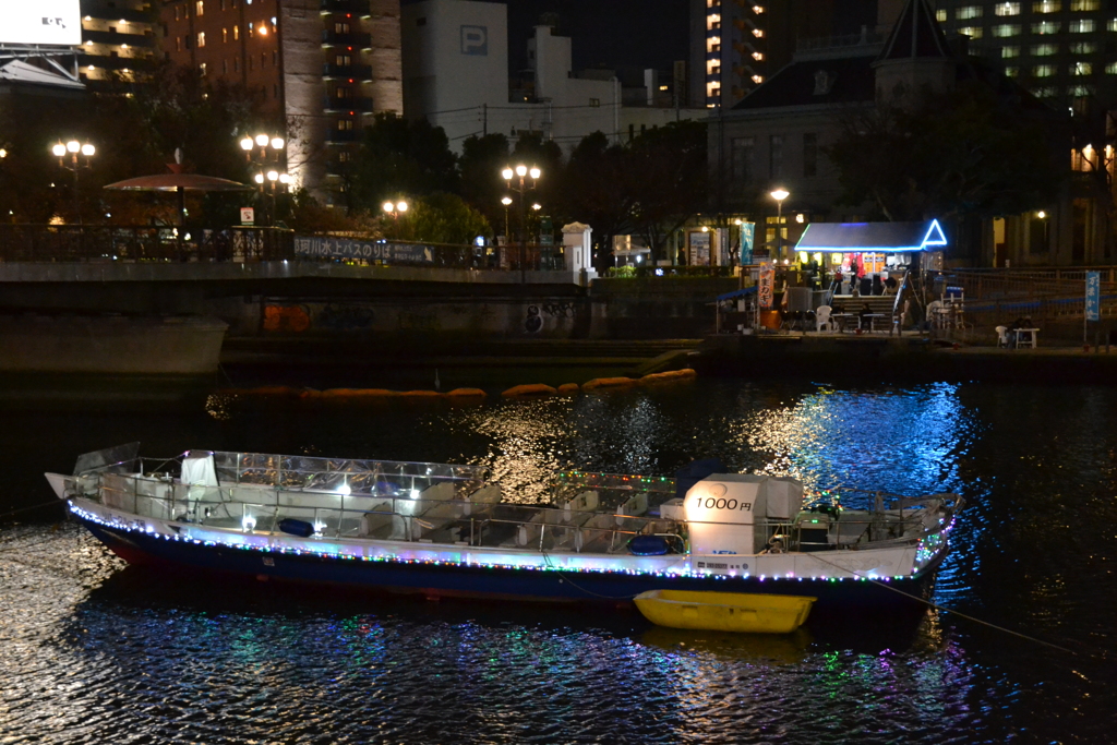 那珂川に浮かぶボート
