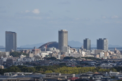 西油山中央公園から見たPayPayドーム