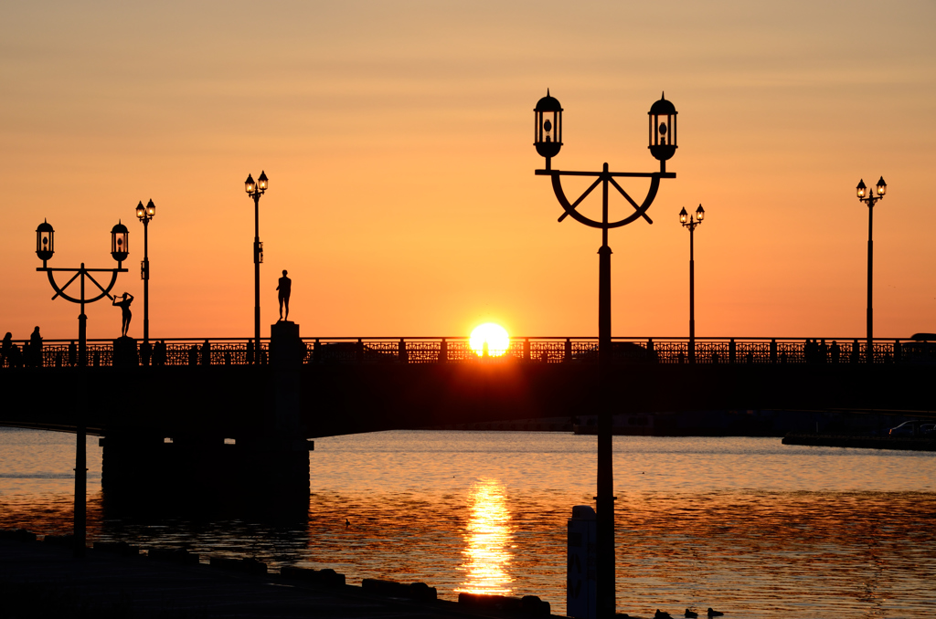 幣舞橋の夕陽