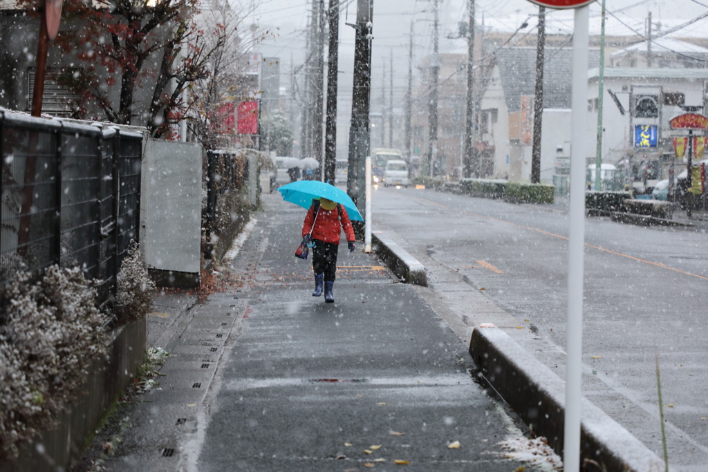 初雪と小学生