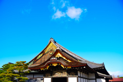 二条城　二の丸御殿　クリスマスイブの空