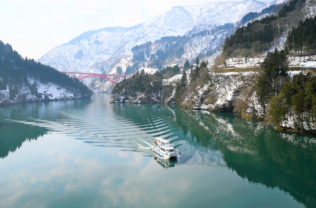 庄川峡の冬景色