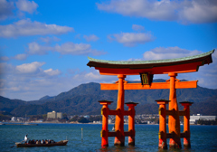 大鳥居までの船旅