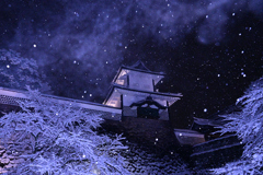 雪が作った星空～大晦日の石川門～
