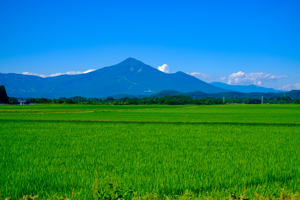 田園地帯より望む裏磐梯
