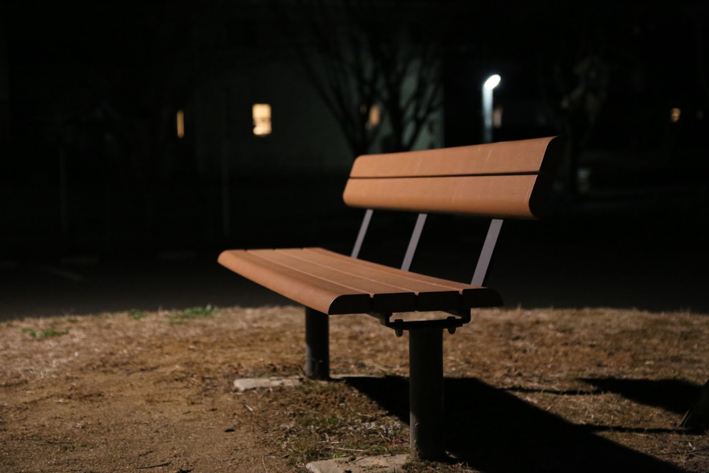 夜の公園（ベンチ）