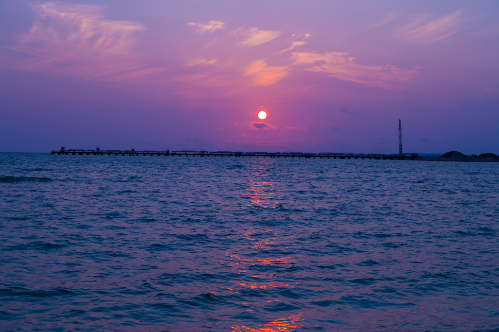 瀬長島より臨む夕陽