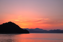 瀬戸内海の夕焼け