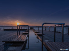 夕暮れ　足湯