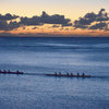 夕暮れのボートレース