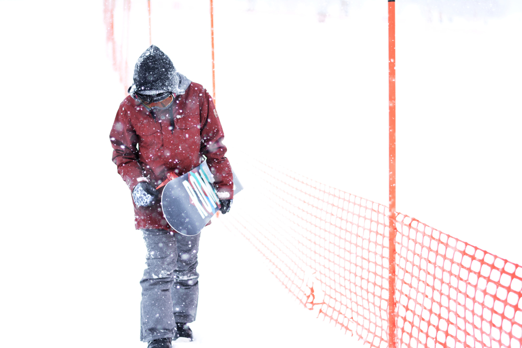 Step on the snow