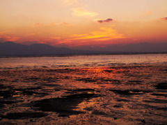 松原海水浴場からの夕日