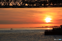 明石大橋　夕景