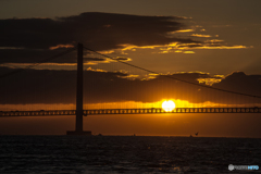 The sunrise of Akashi Bridge