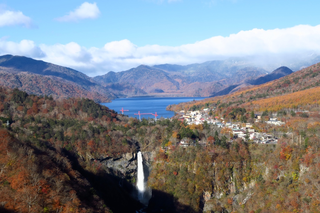 華厳の滝と中禅寺湖