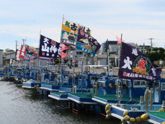旧波崎漁港の大漁旗