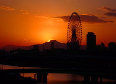 江東区からの夕暮れ