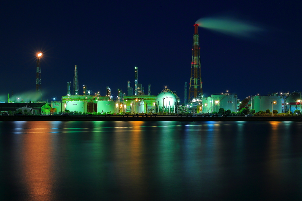 夜の工場群　蔵出