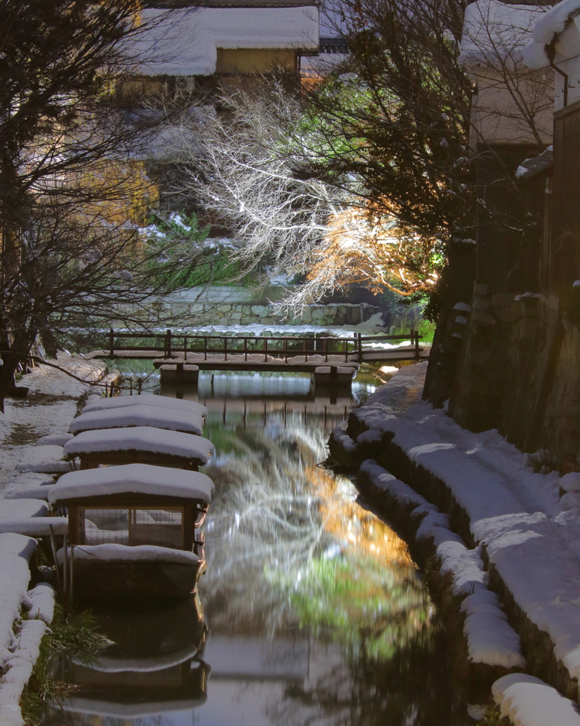 月夜の雪、八幡堀②