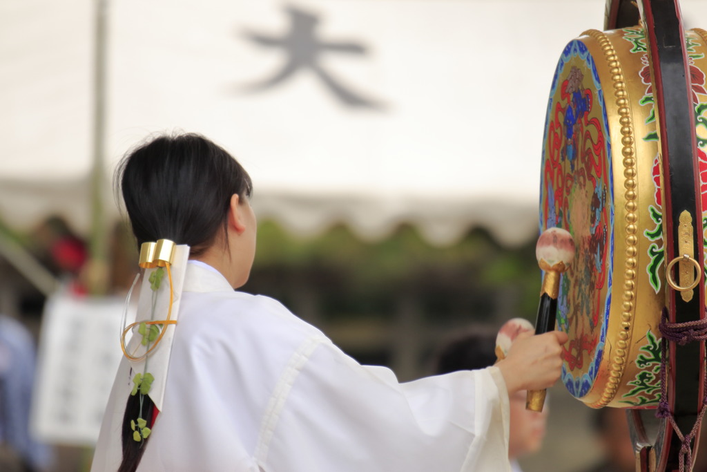 お田植祭④～神事の太鼓