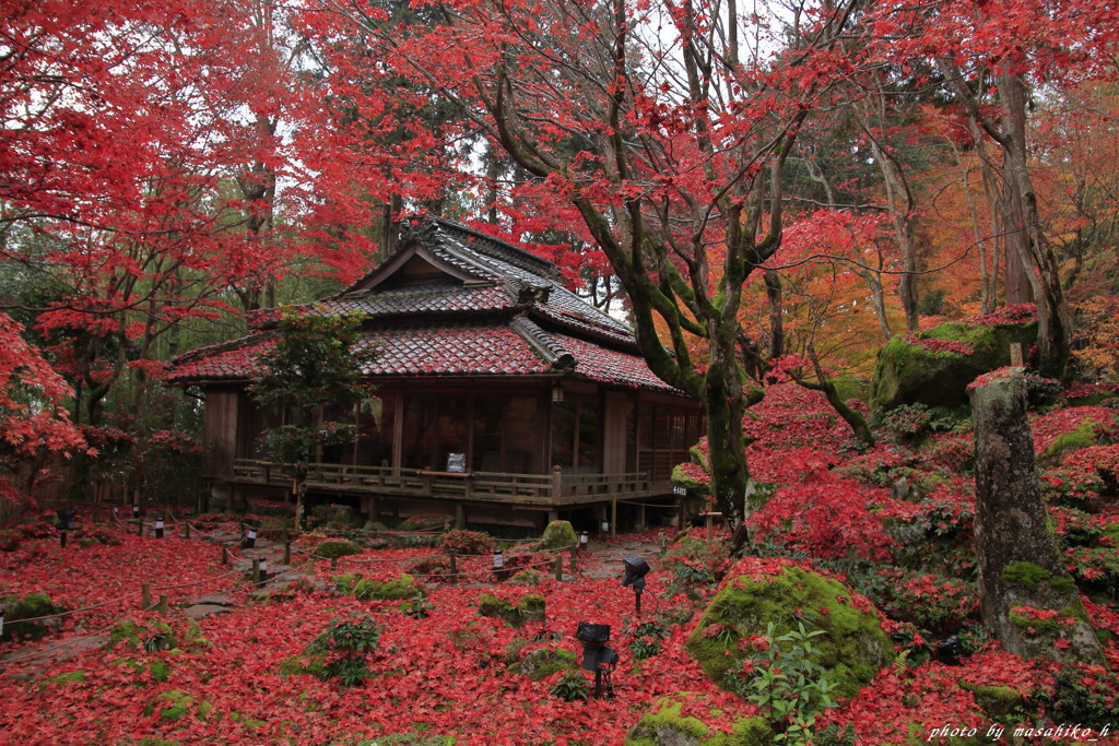 秋の隠れ里～赤い本堂
