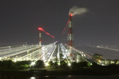 夜空に浮かぶ工場の光 in 網干2