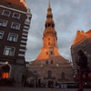 ラトビア／リガ／夕陽に染まる聖ゲオルギ教会