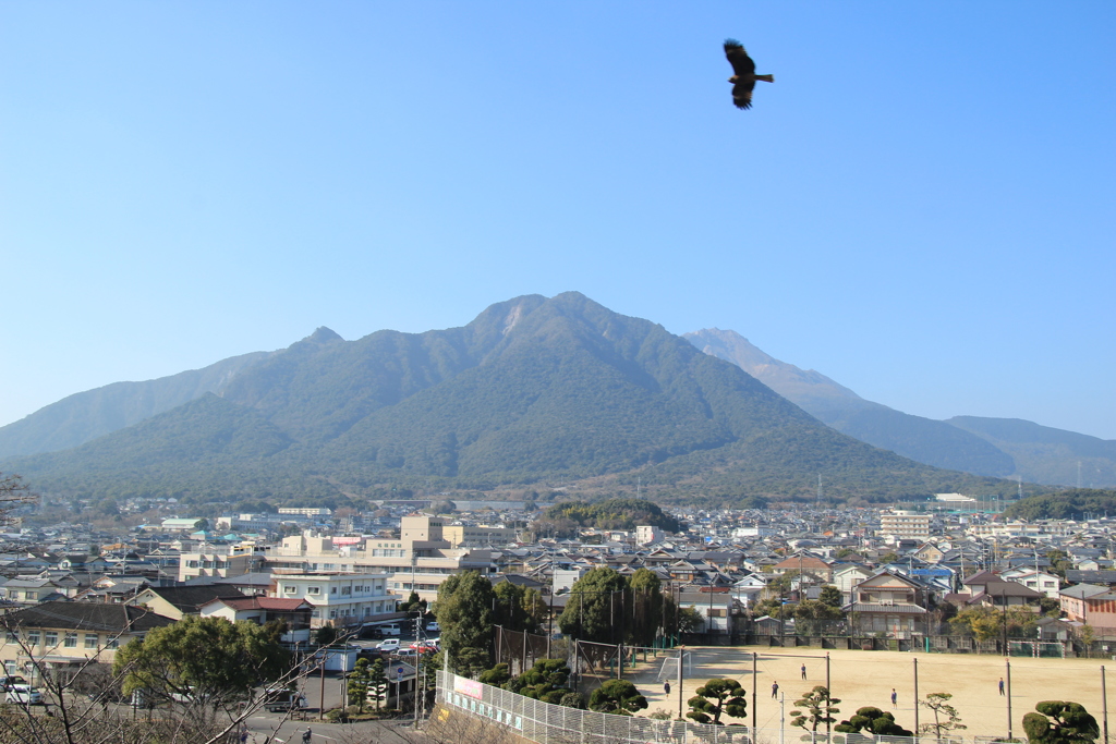 島原城からの雲仙の眺望