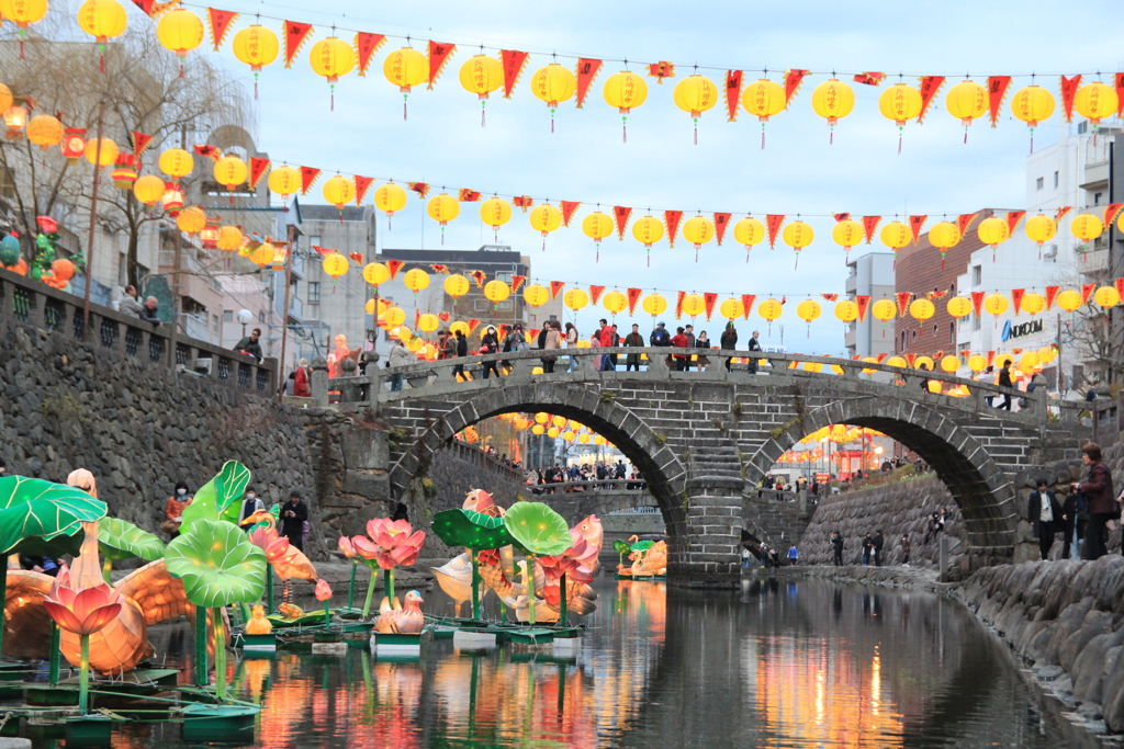 ランタン祭りの眼鏡橋(^^)/