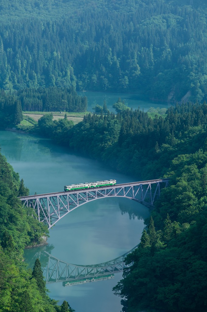 初夏の只見川第一橋梁(補機Ver.)