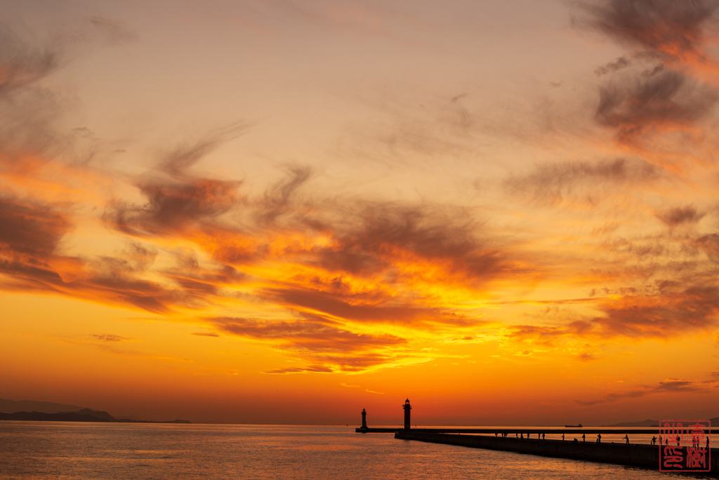 播磨灘の夕焼け空