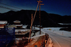 雪の中の農村集落