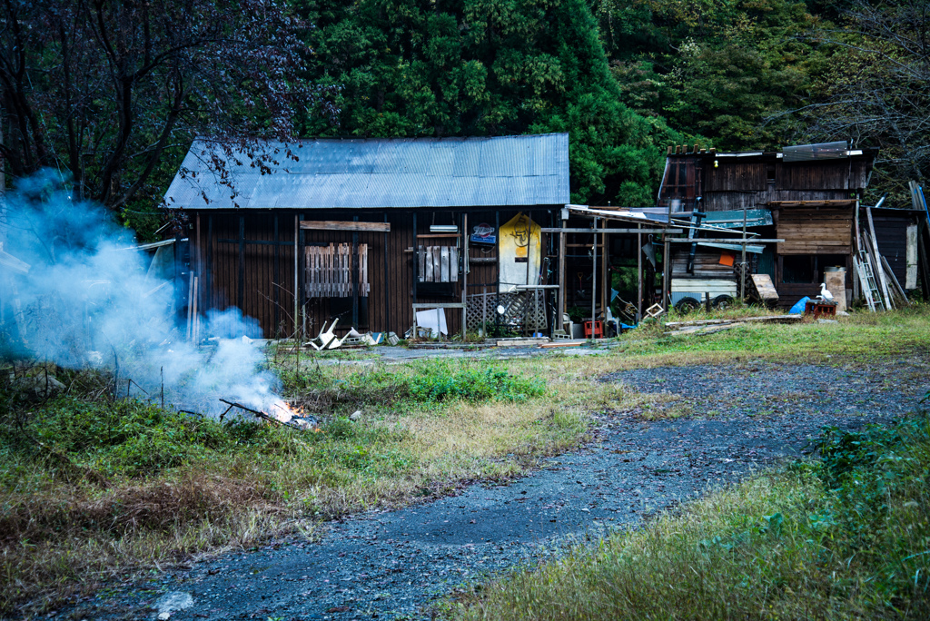 山奥の野焼き