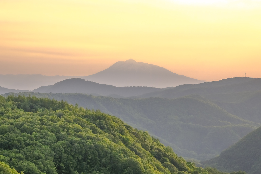 岩木山の夕暮れ