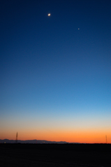 月と星と空のグラデーション