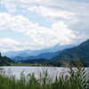 木崎湖から北アルプス