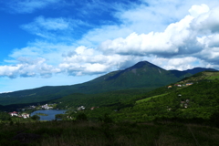 蓼科山と白樺湖