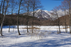 大谷地湿原は雪の下。　３月３日