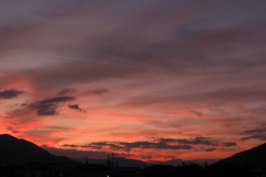 真っ赤な夕日