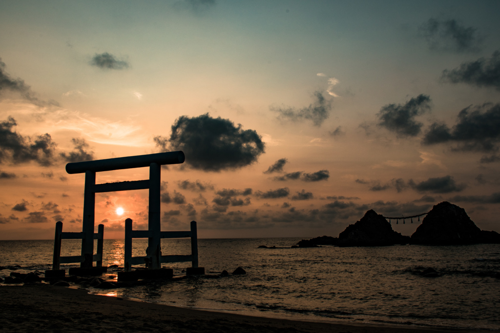 二見ヶ浦の夕日
