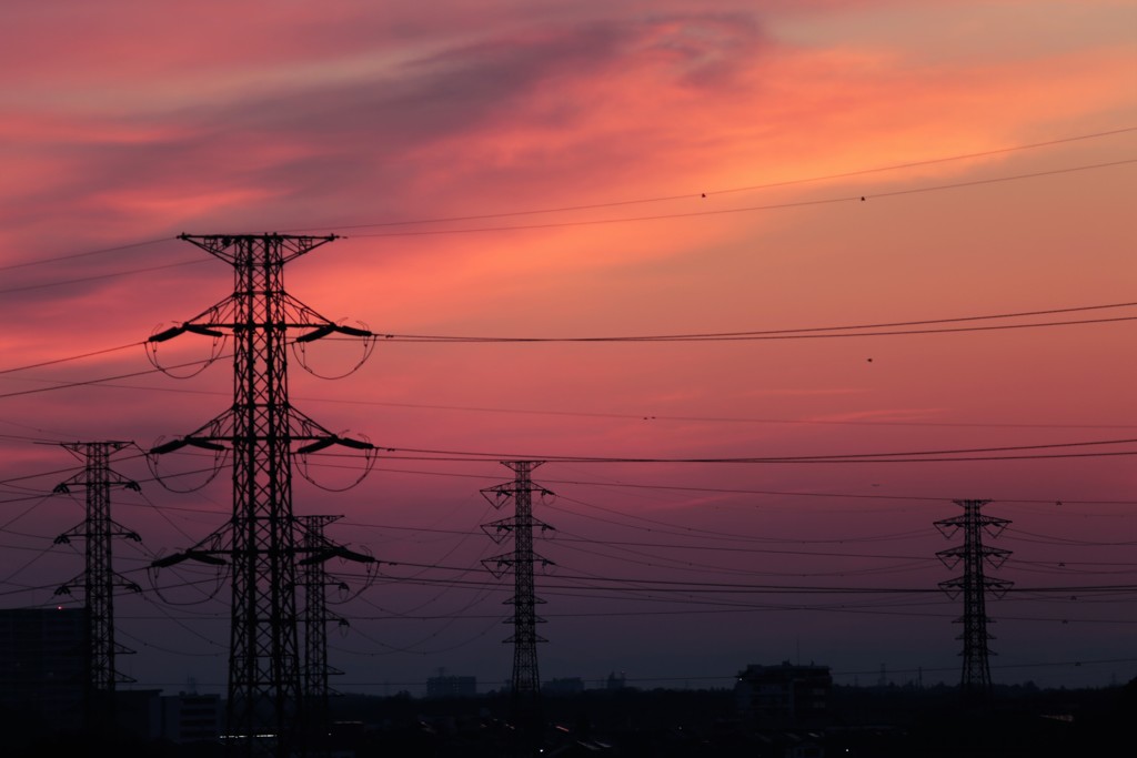 朝焼け鉄塔
