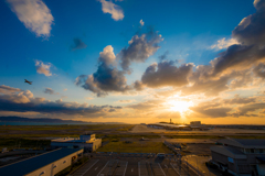 夕焼けの関空