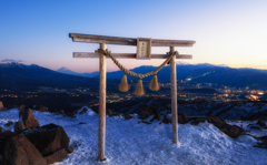 富士、鳥居、諏訪郡の夜景