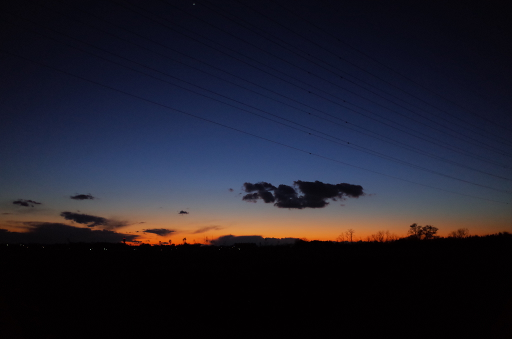 夕焼けは宇宙