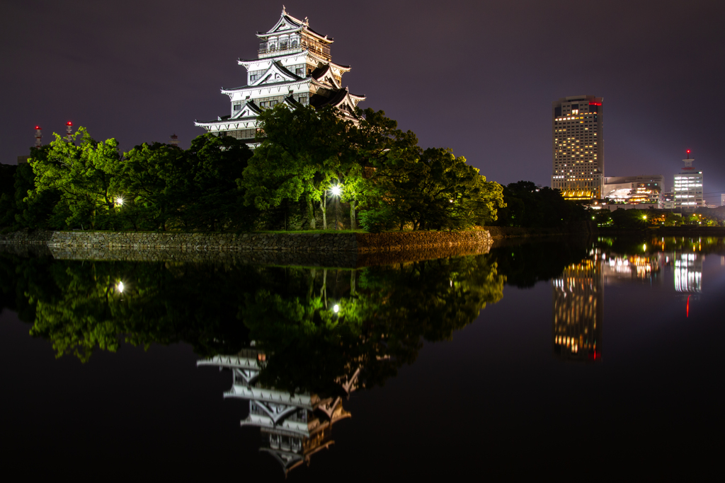 広島城夜景