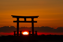 浜名湖_弁天島の夕日