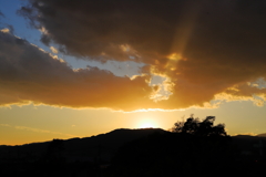 帰り際の夕陽