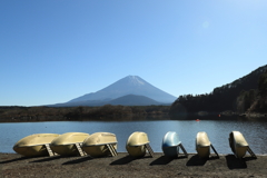 精進湖の富士景