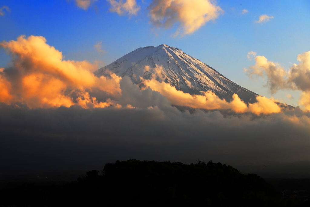 或る日の夕富士